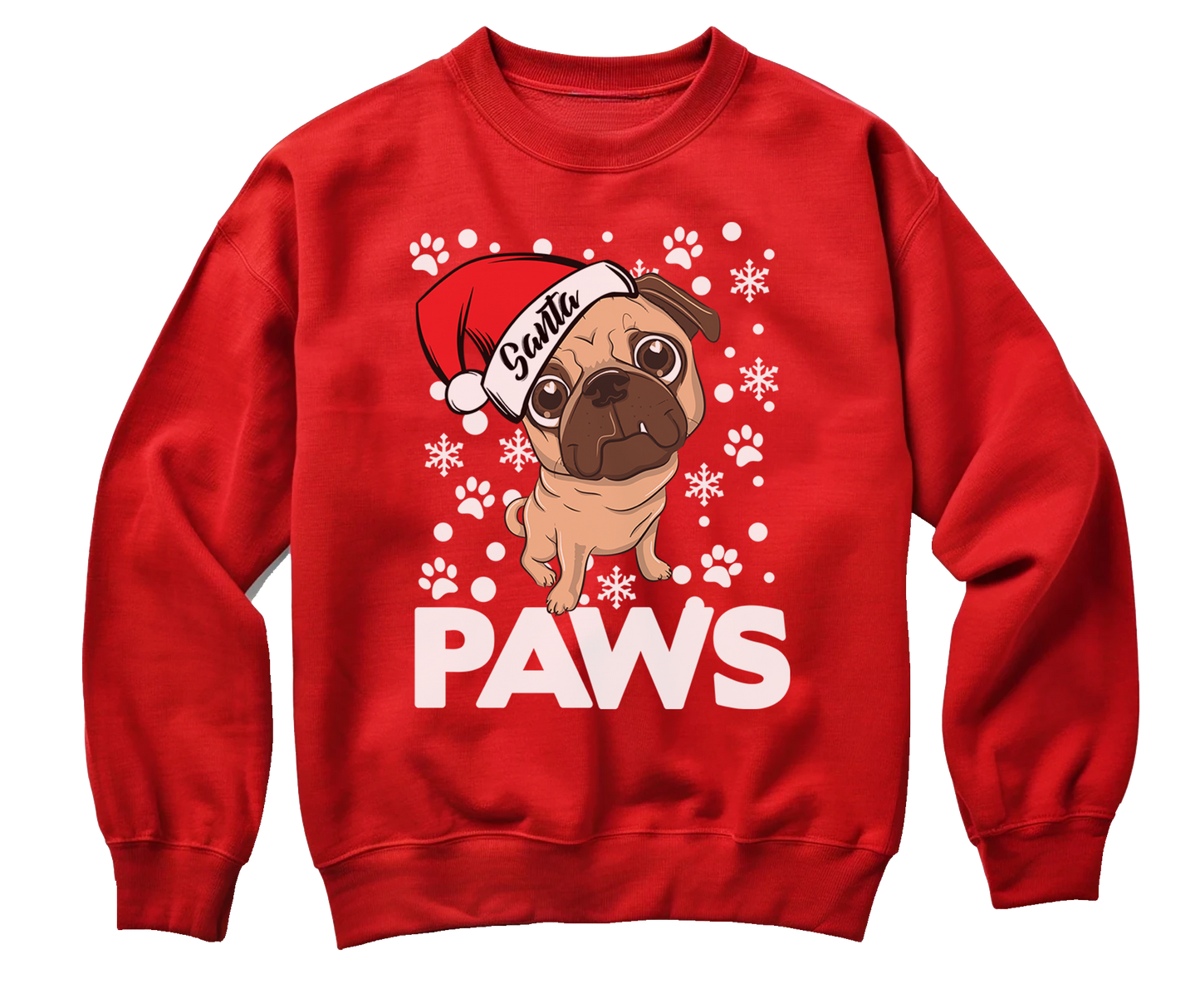 Santa Paws Pug Dog Sweatshirt