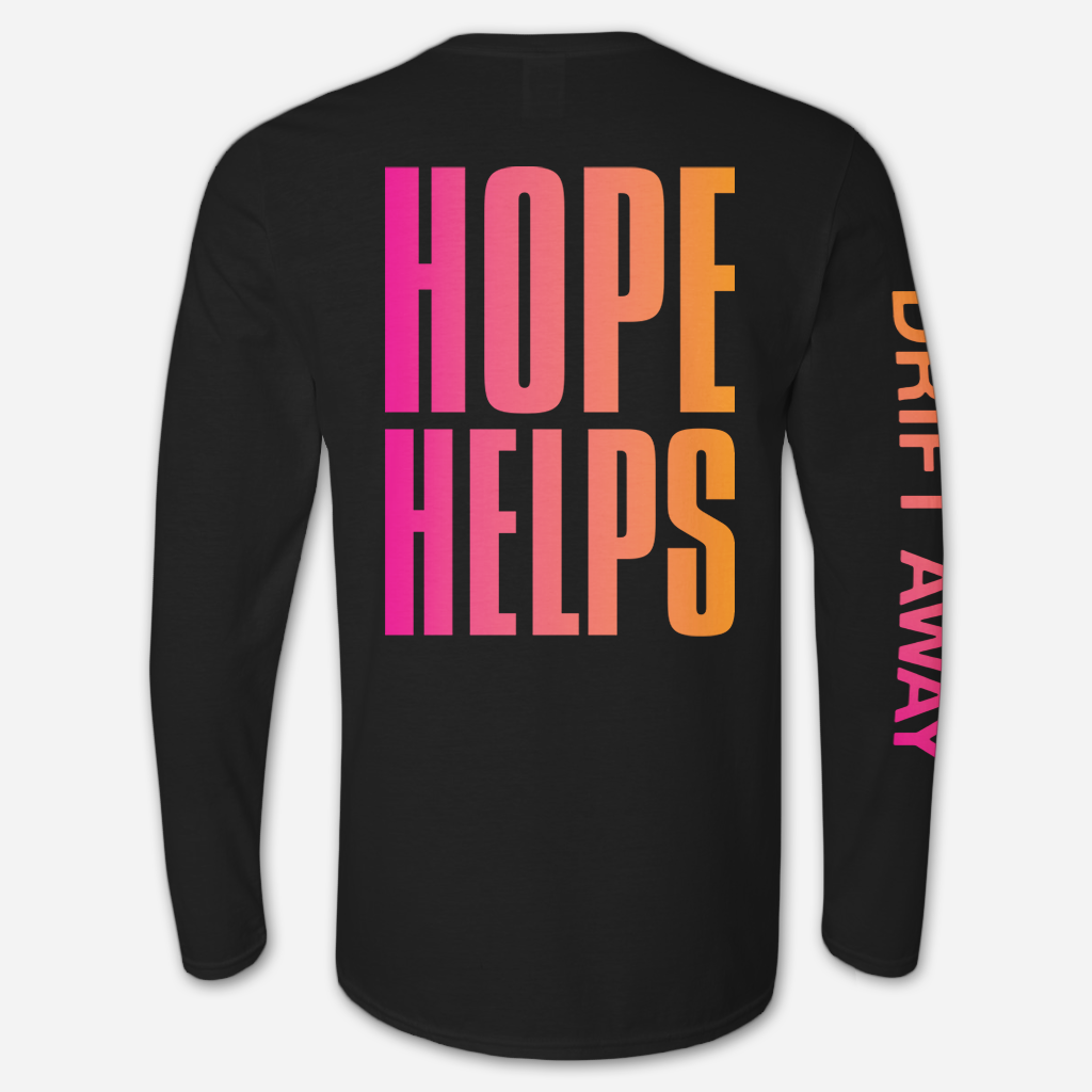 Hope Helps Black Long Sleeve T-Shirt