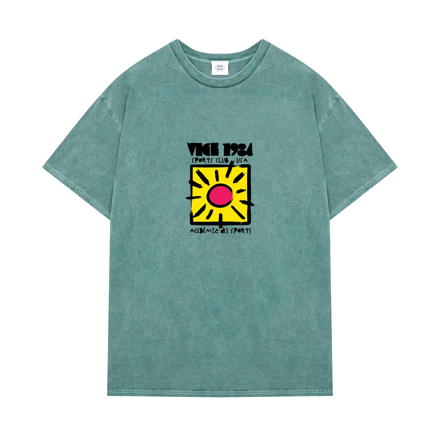 Vice 84 'Sun Sports Club' Vintage Washed Tee - Sage