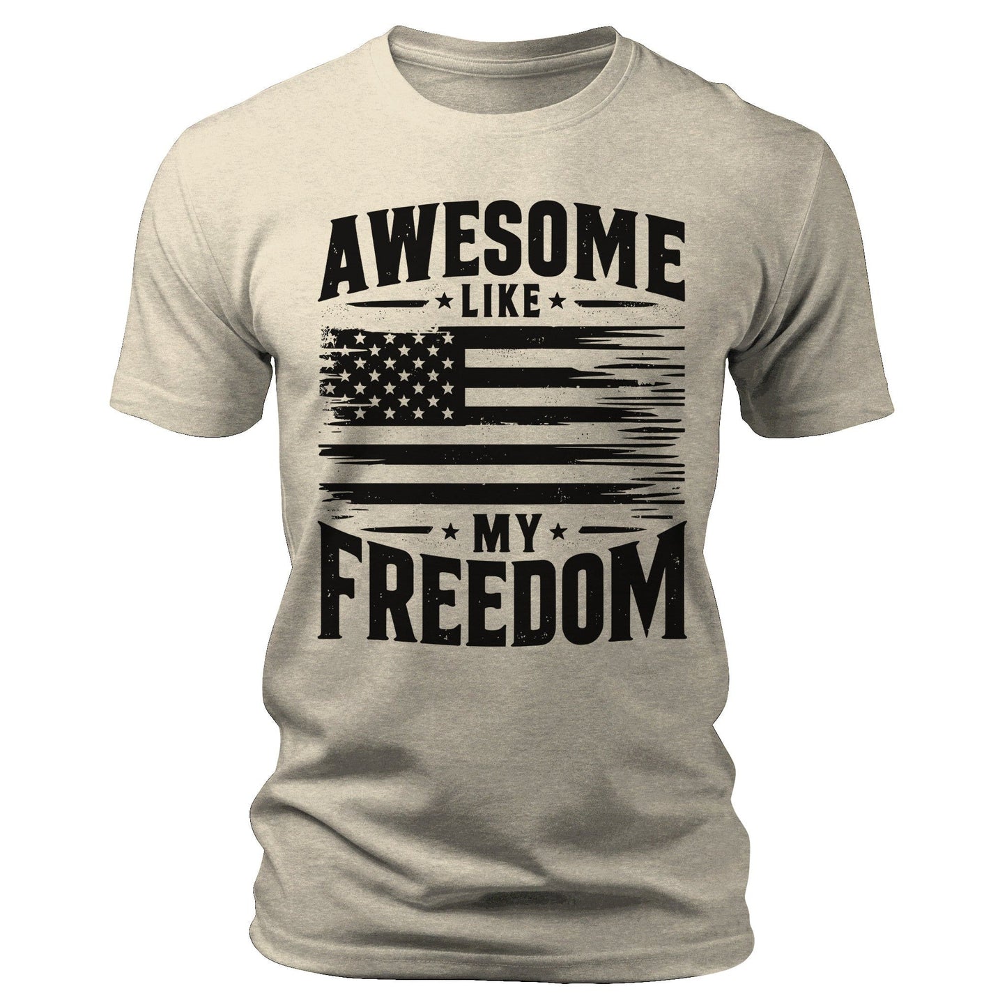 Men's Awesome Like My Freedom T-Shirts Patriotic Short Sleeve Crewneck Graphic Tees