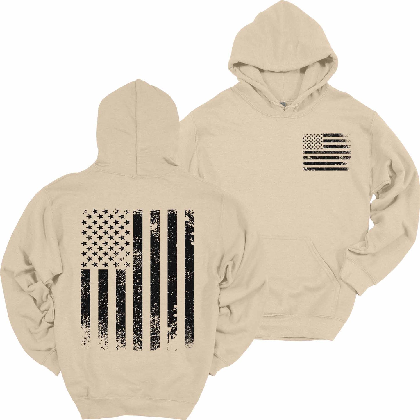 Distressed American Flag Hoodie Patriotic Heavy Blend Hooded Sweatshirt