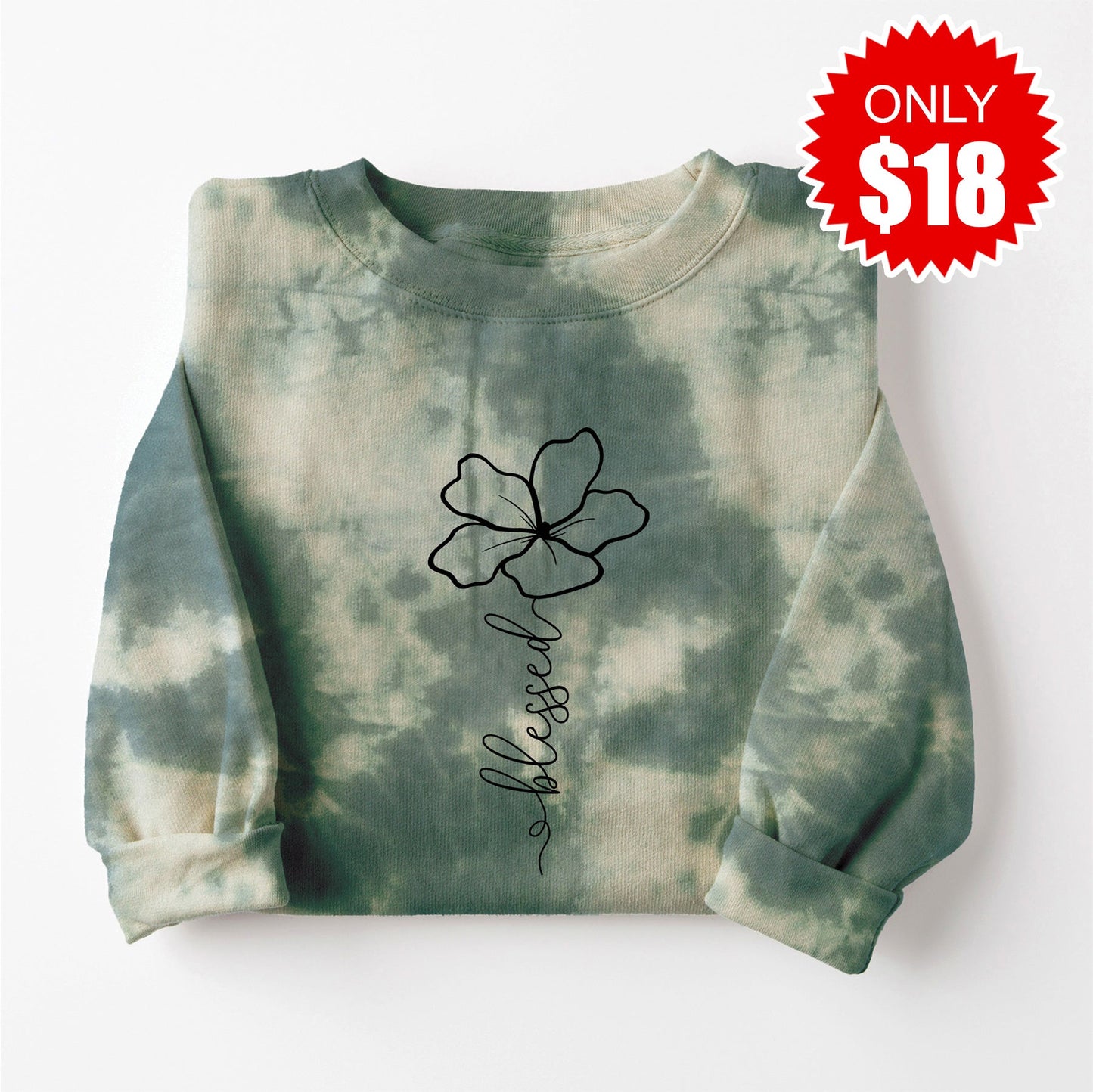 Blessed Sweatshirt - Sapphirine Tie Dye - 18