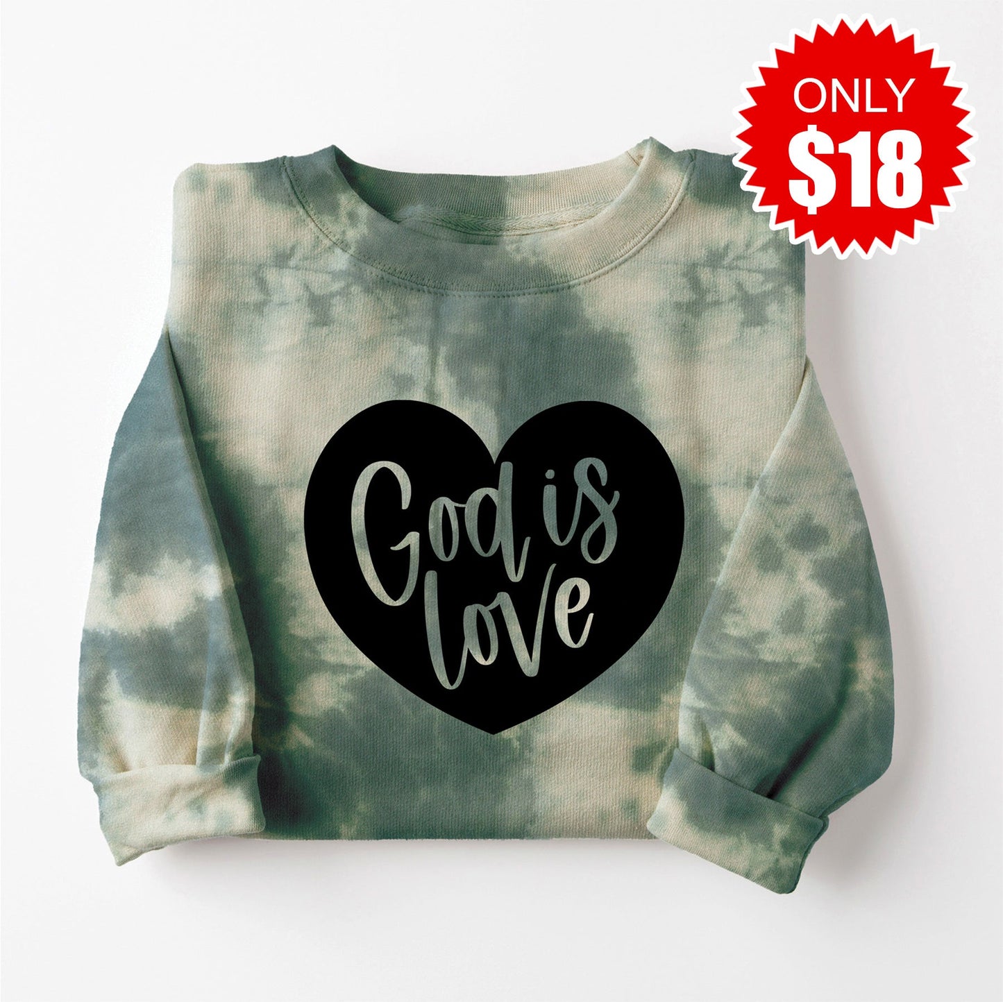 God Is Love Sweatshirt - Sapphirine Tie Dye - 18
