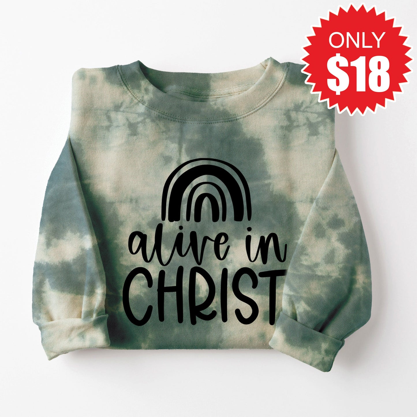 Alive In Christ Sweatshirt - Sapphirine Tie Dye - 18