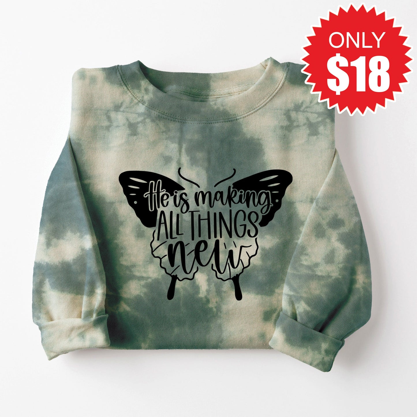 Making All Things New Sweatshirt - Sapphirine Tie Dye - 18
