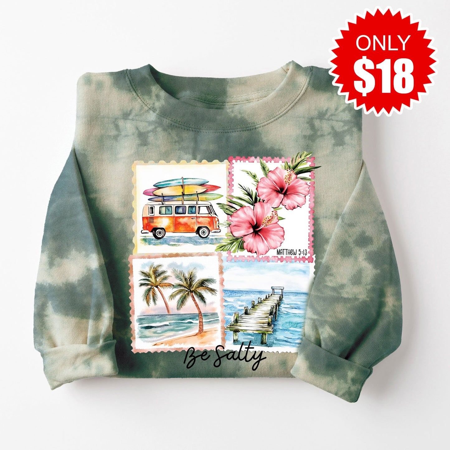 Be Salty Sweatshirt - Sapphirine Tie Dye - 18