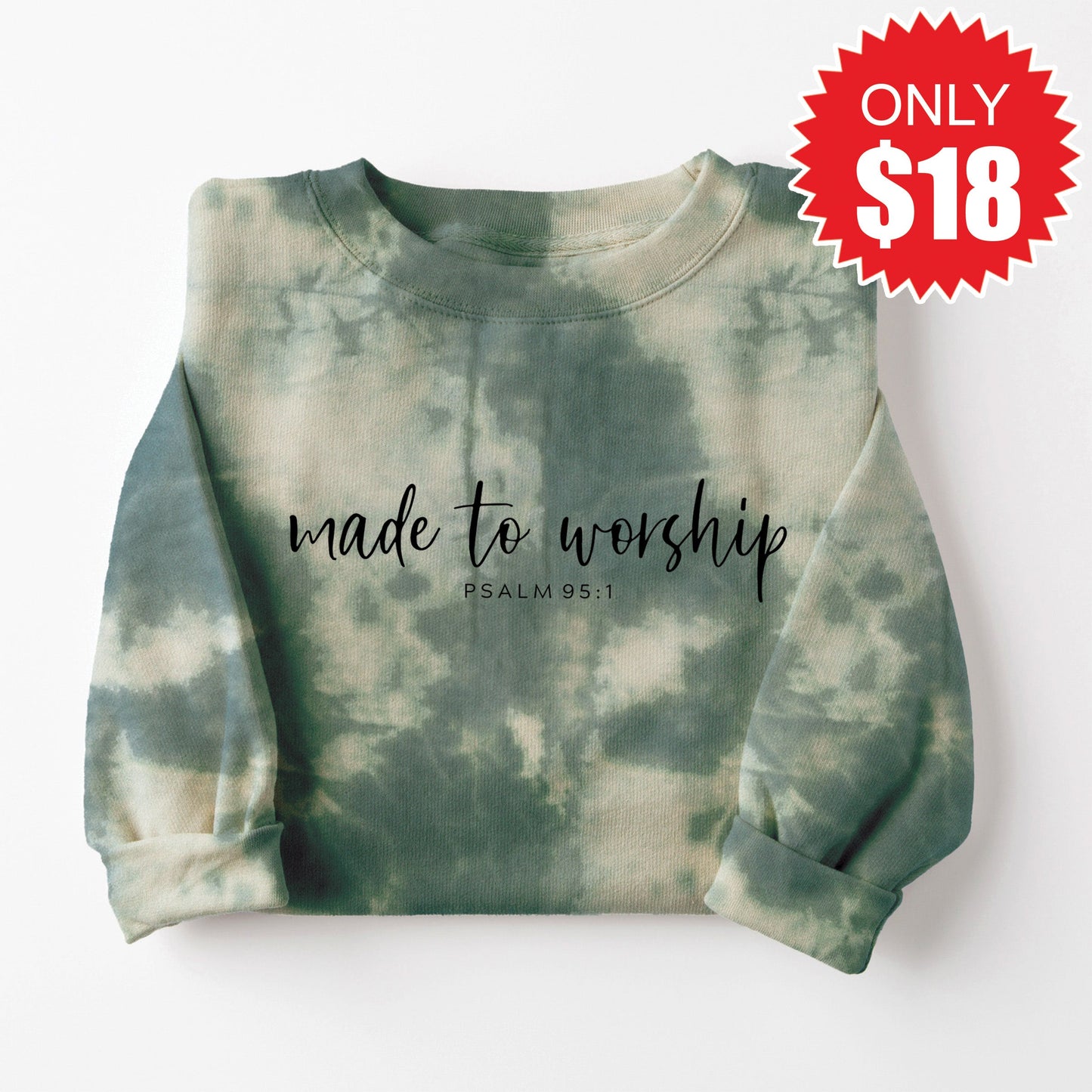 Made To Worship Sweatshirt - Sapphirine Tie Dye - 18