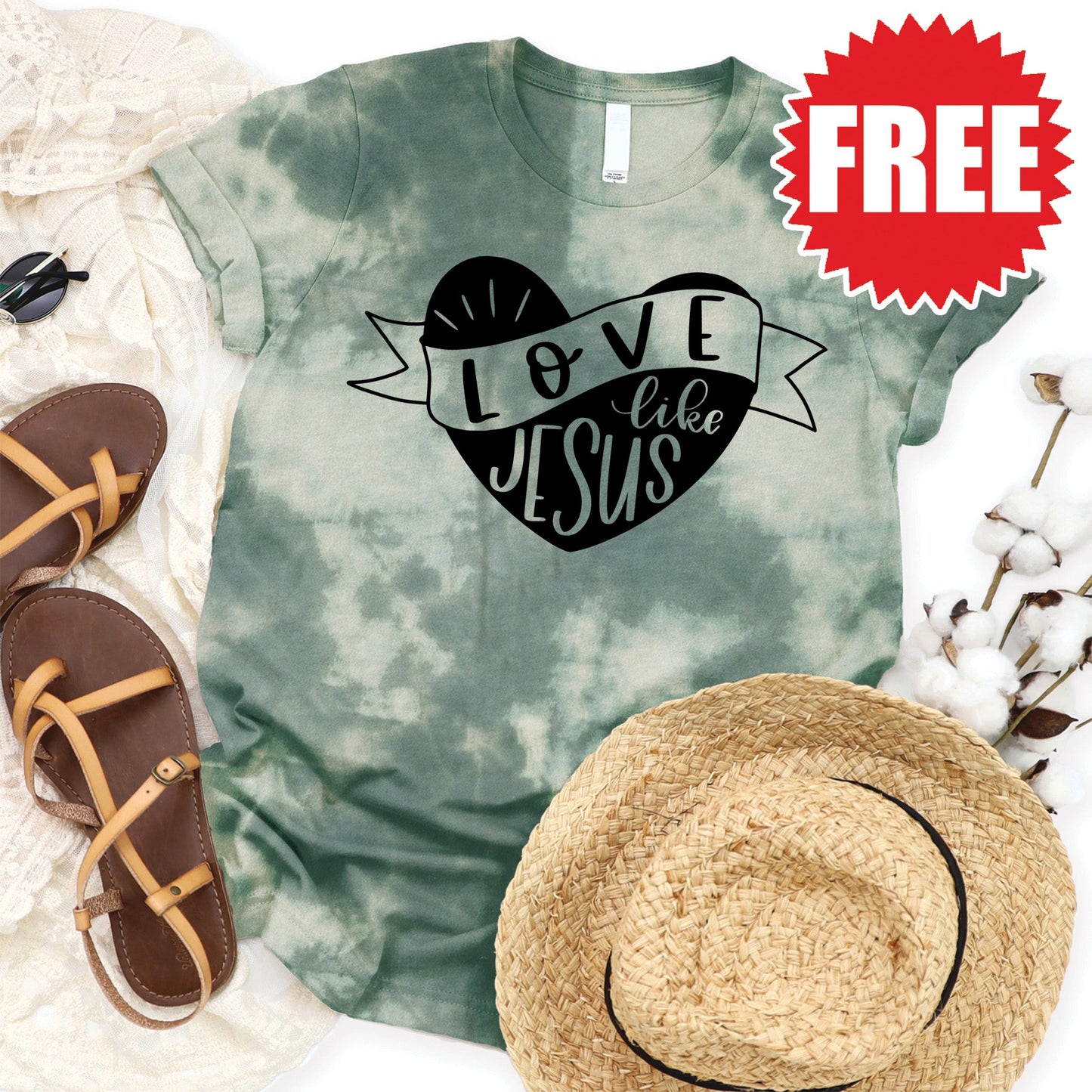 Love Like Jesus Tee - Sapphirine Tie Dye - 0