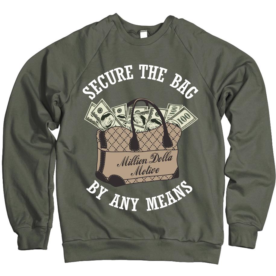 Secure The Bag - Olive Crewneck Sweatshirt