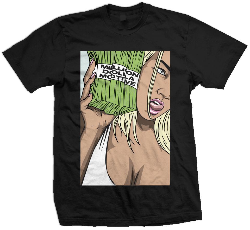 She's Talking Money - Black T-Shirt