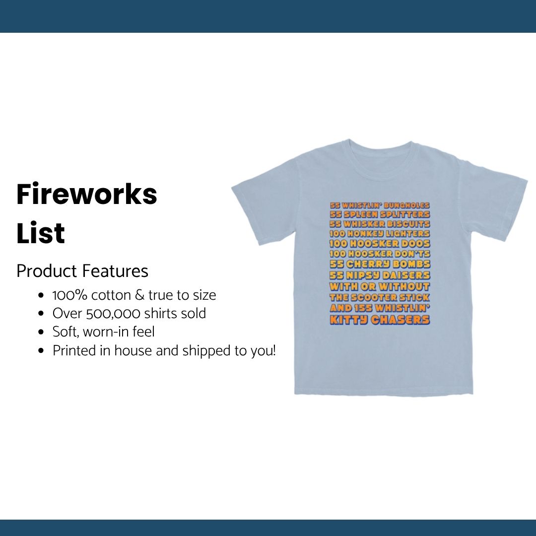 Fireworks List T Shirt