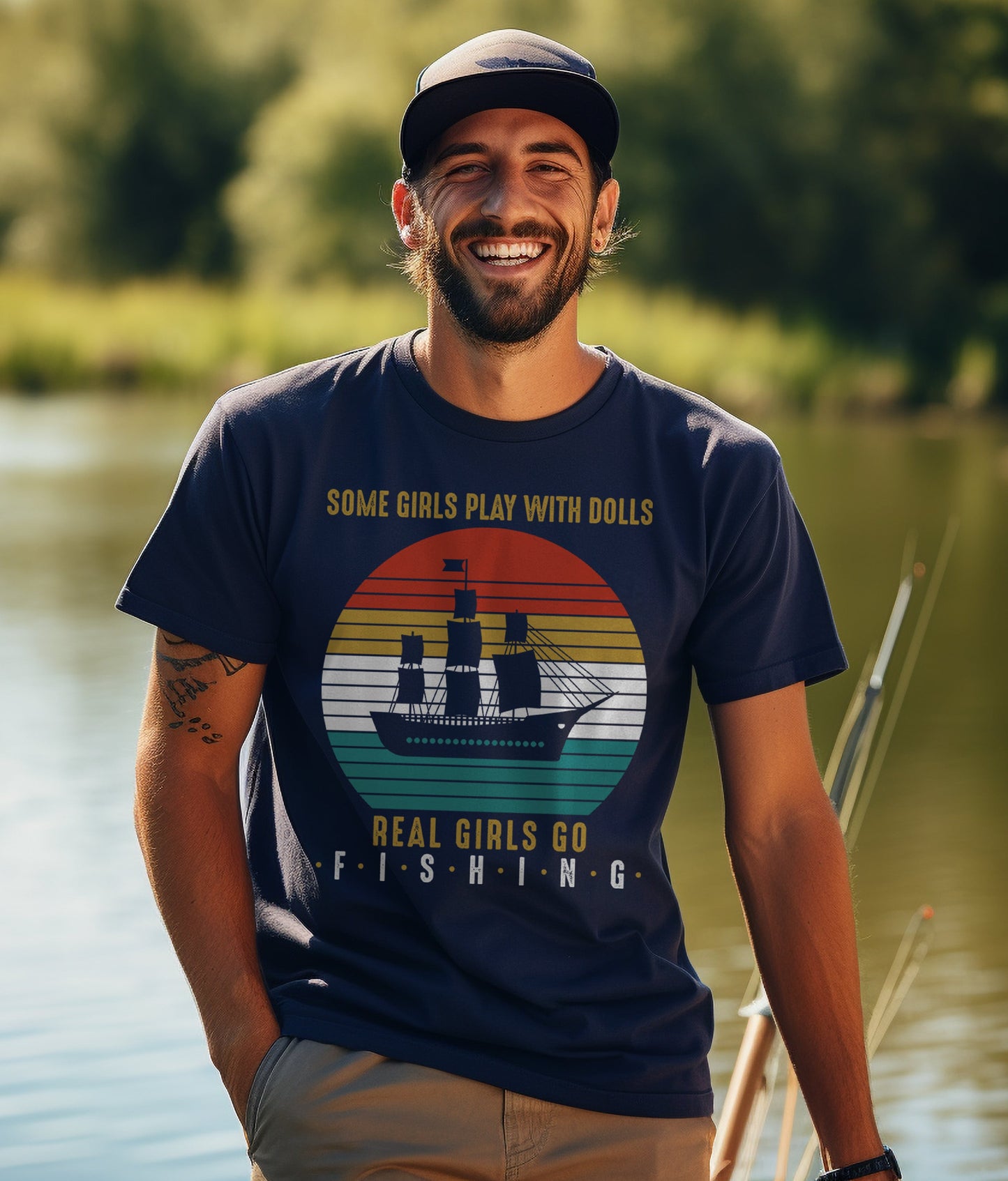 Some Girls Play With Dolls Fishing T-Shirt