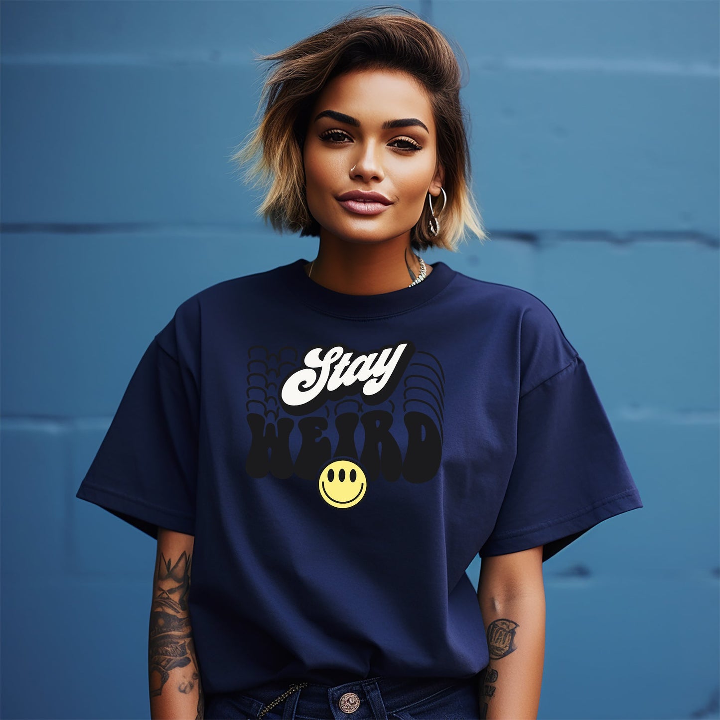Stay Weird Happy face Face TShirt