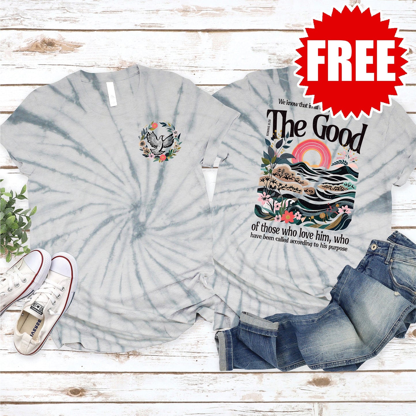 The Good Tee - Tie Dye Soft Grey - 0