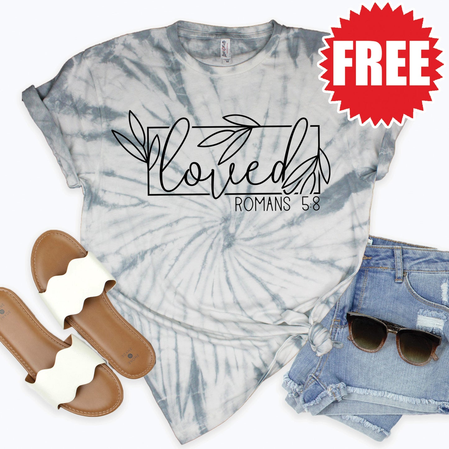 Loved Tee - Tie Dye Soft Grey - 0