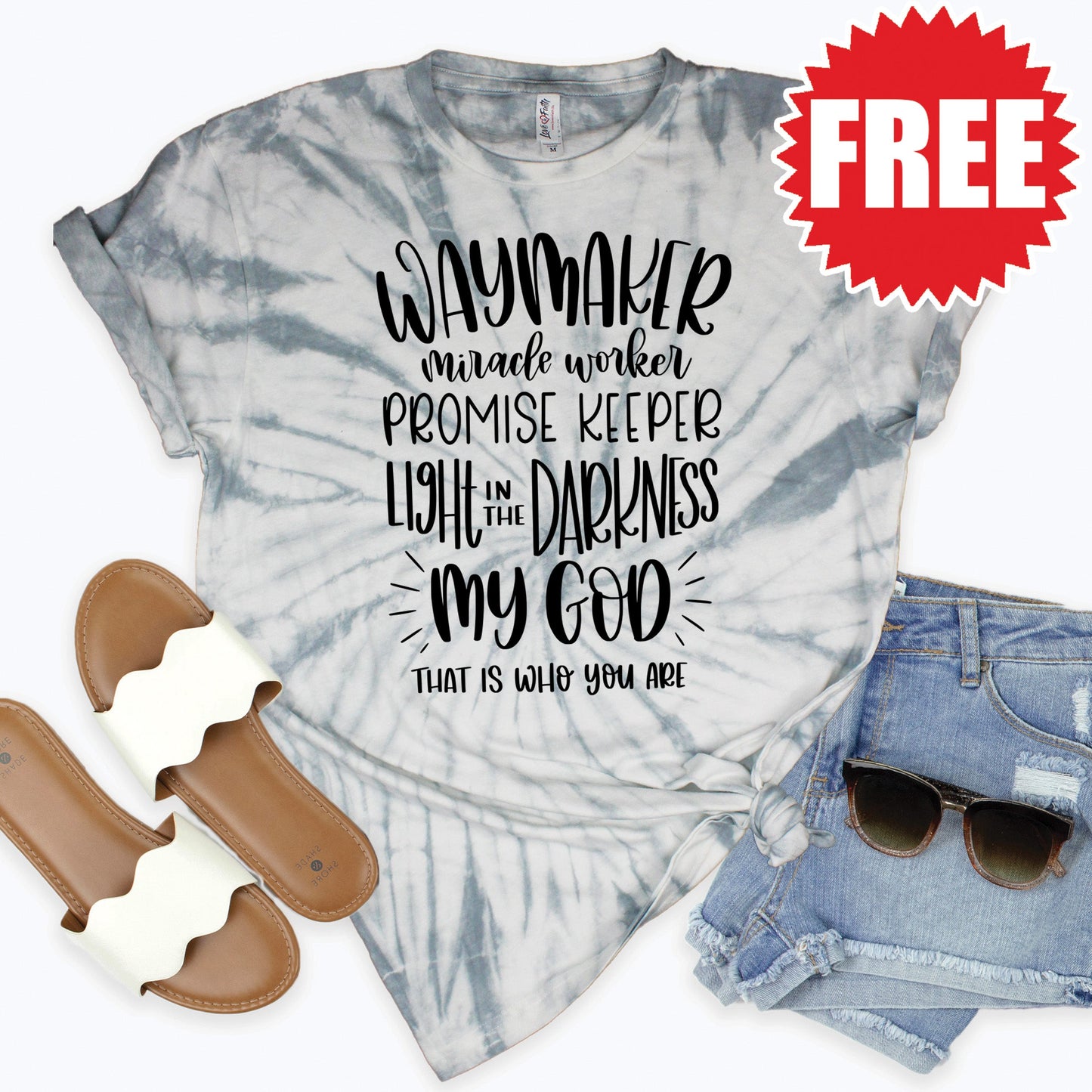 Waymaker Tee - Tie Dye Soft Grey - 0