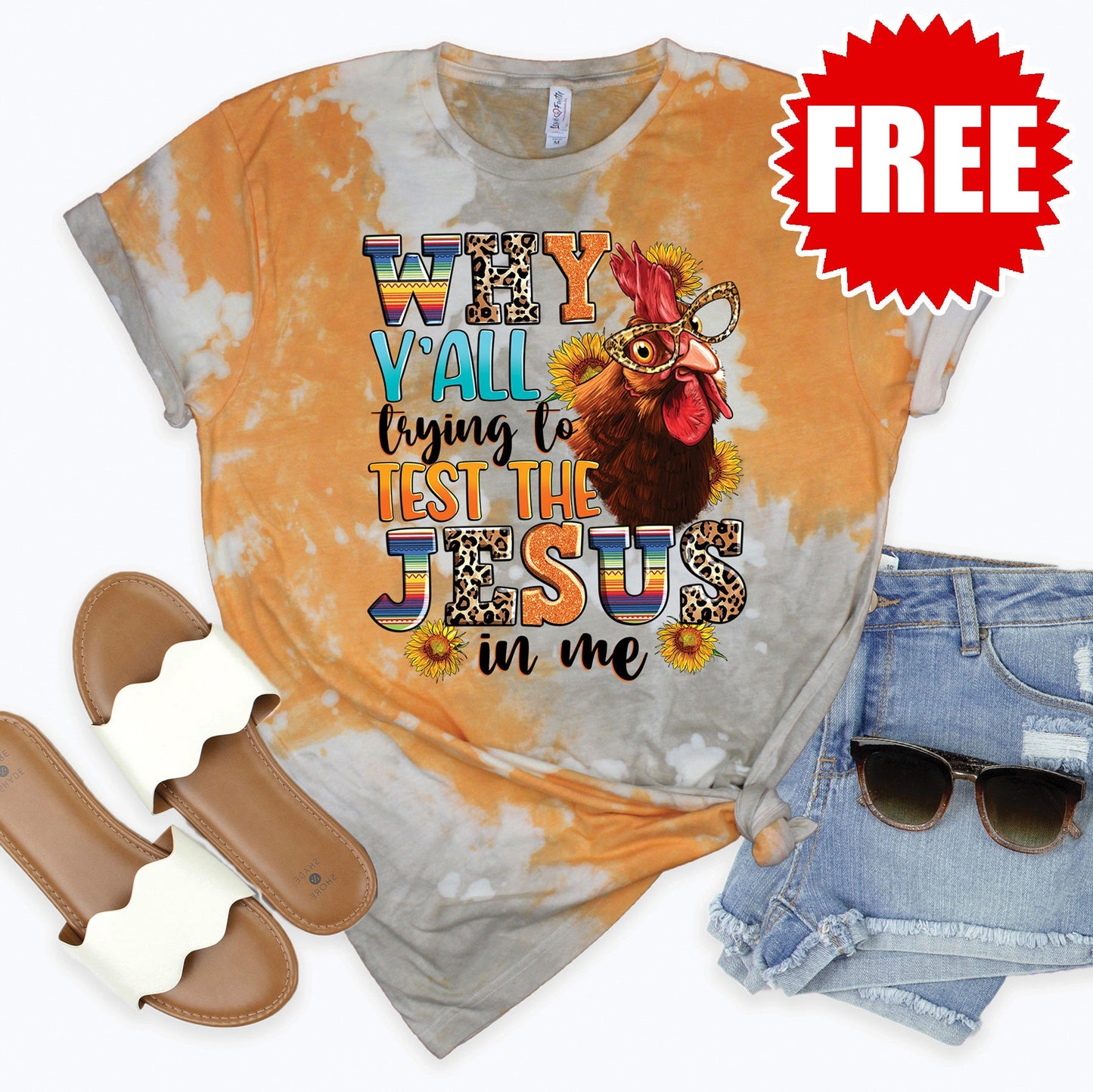 Trying to Test Tee - Toast Splash Tie Dye - 0