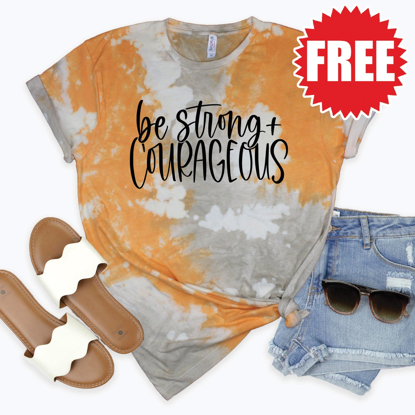 Be Strong Tee - Toast Splash Tie Dye - 0 Style001
