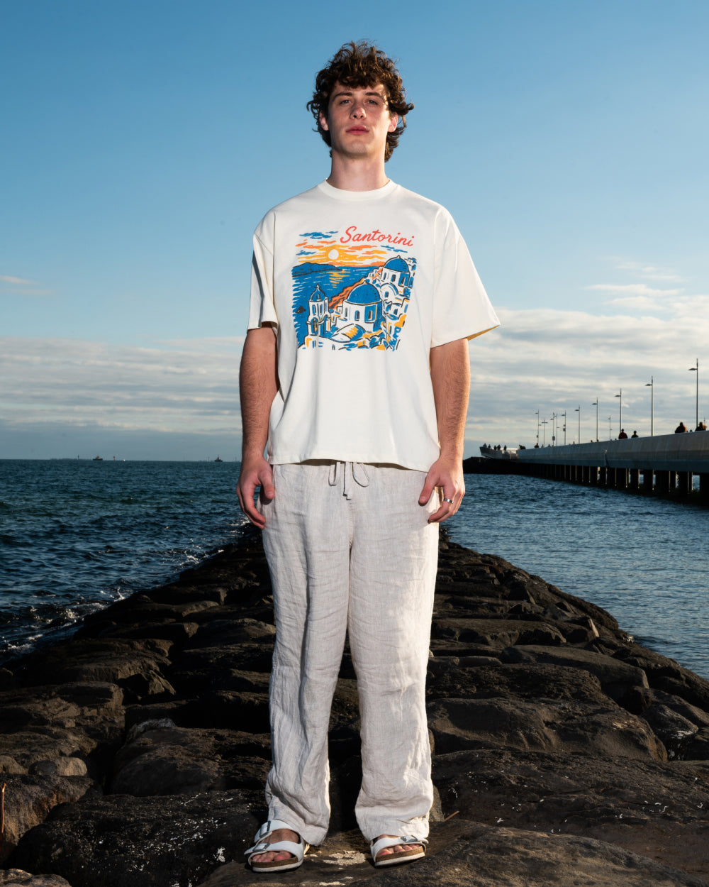 Santorini Sunset Oversized Tee