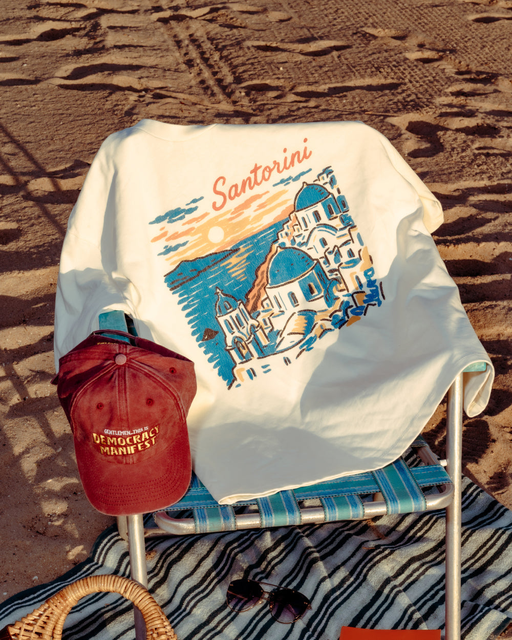 Santorini Sunset Oversized Tee