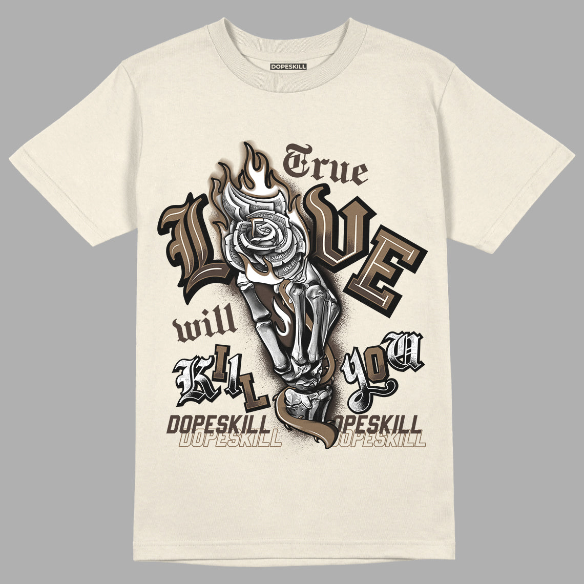 AJ 1 Low OG ‚ÄúReverse Mocha‚Äù DopeSkill Sail T-shirt True Love Will Kill You Graphic