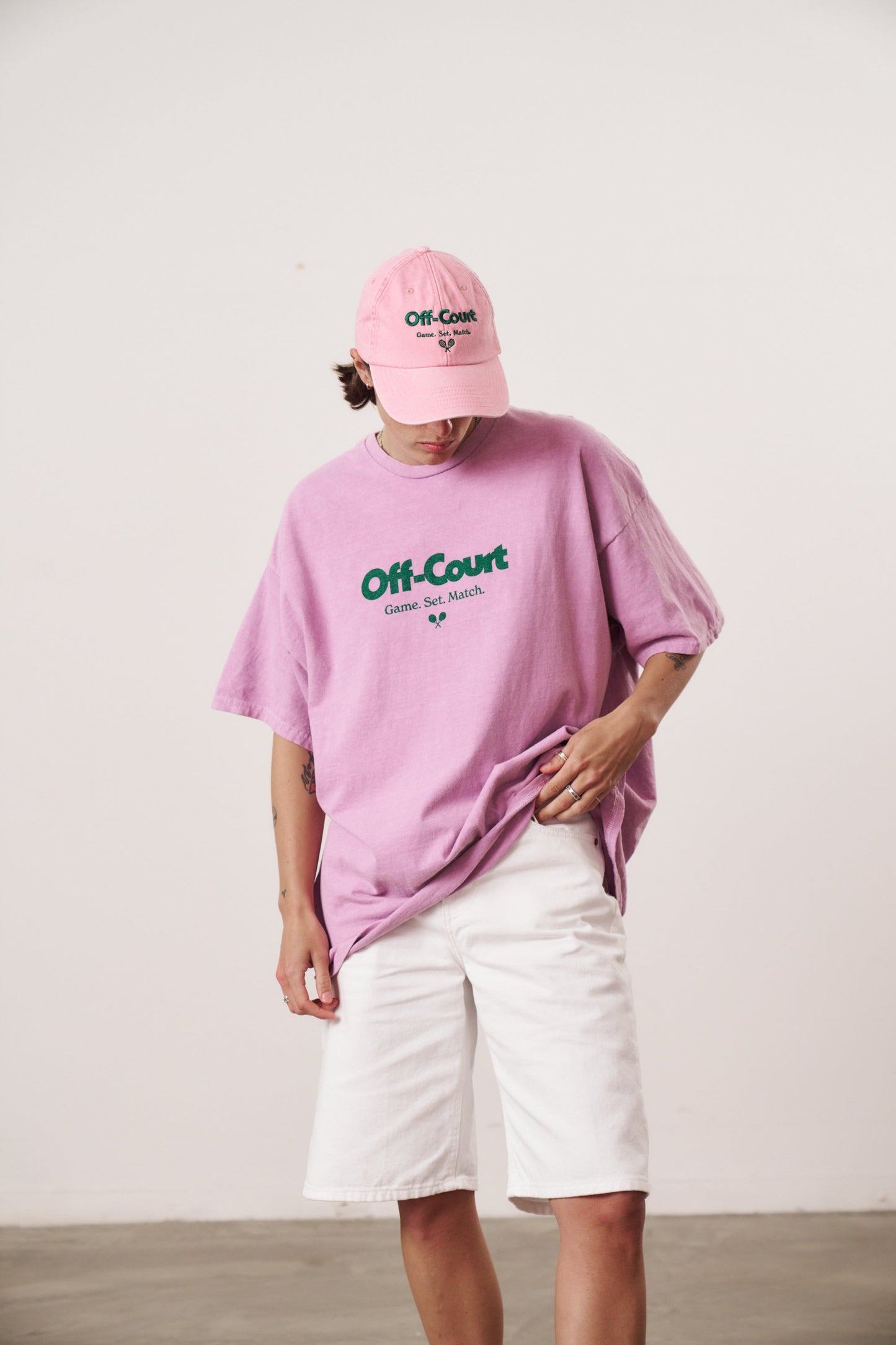 Vice 84 'Off-Court GSM' Vintage Washed Tee - Pink
