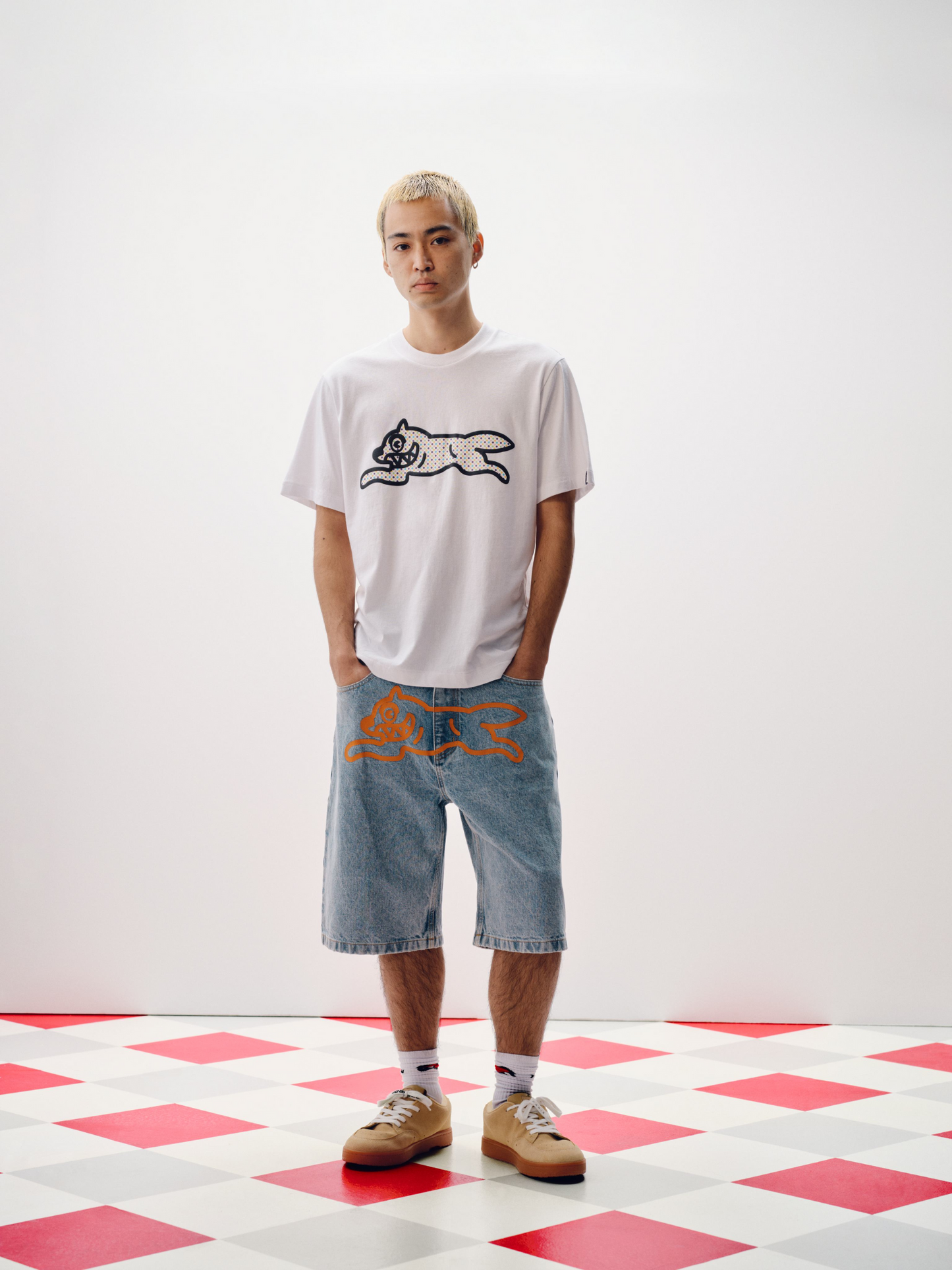 Polka Dot Running Dog T-Shirt Style001