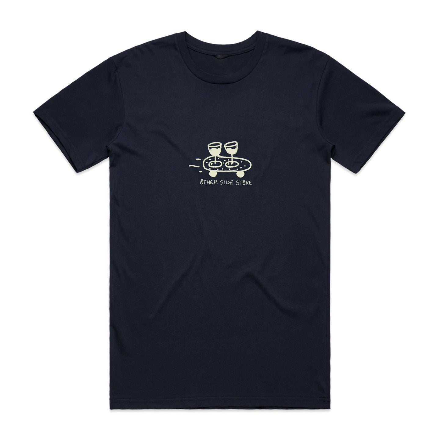Other Side Store 'Wine Skate' Tee - Black/ Ecru/ Navy