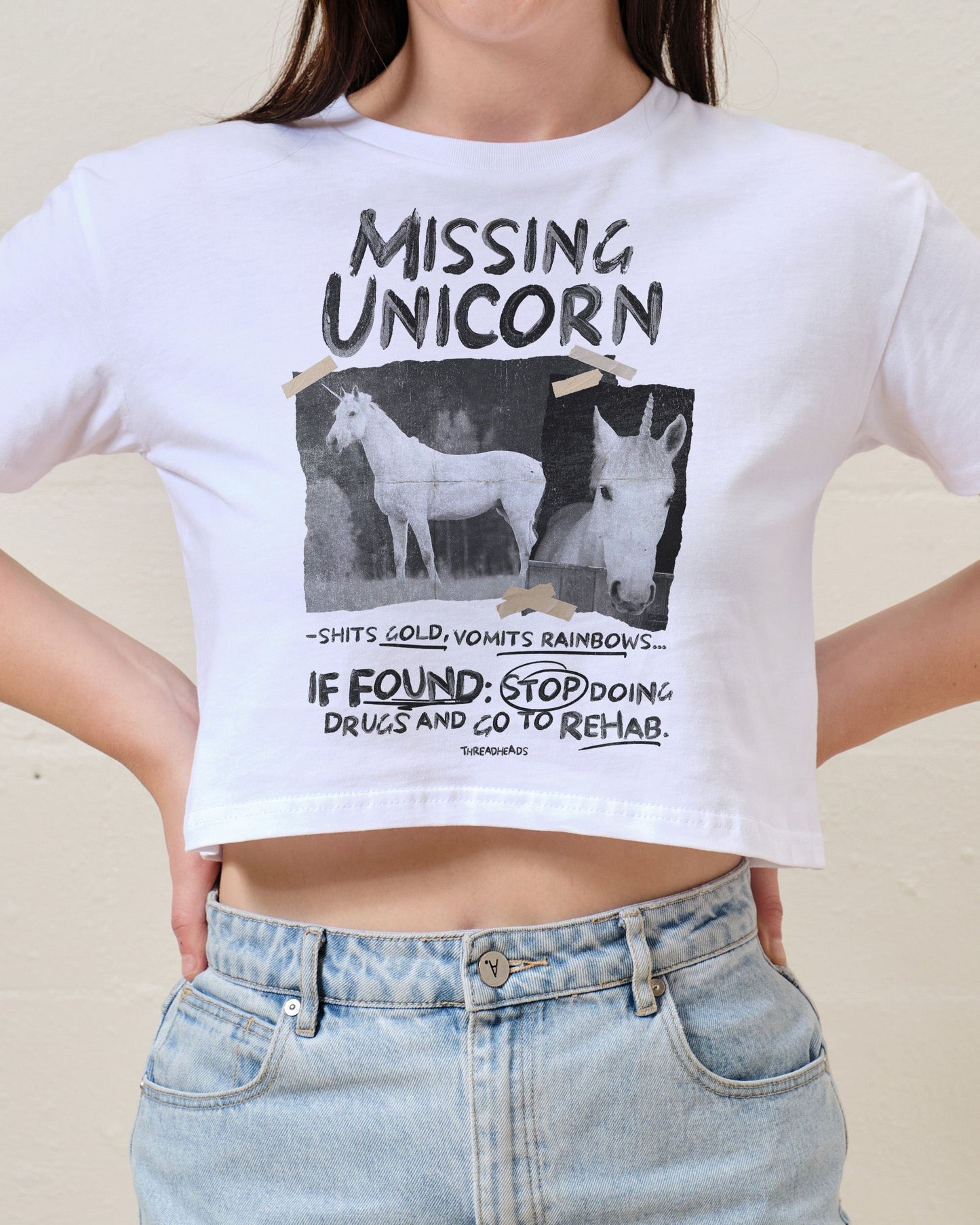 Missing Unicorn Crop Tee