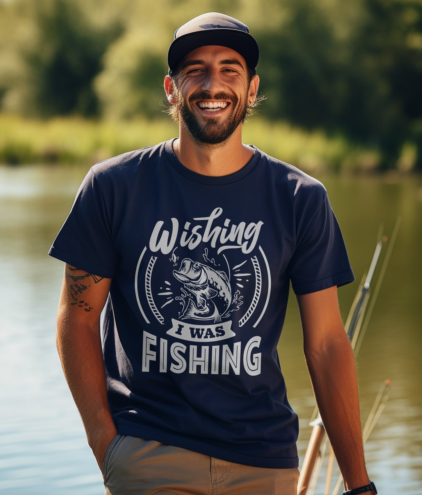 Wishing I Was Fishing TShirt T-Shirt