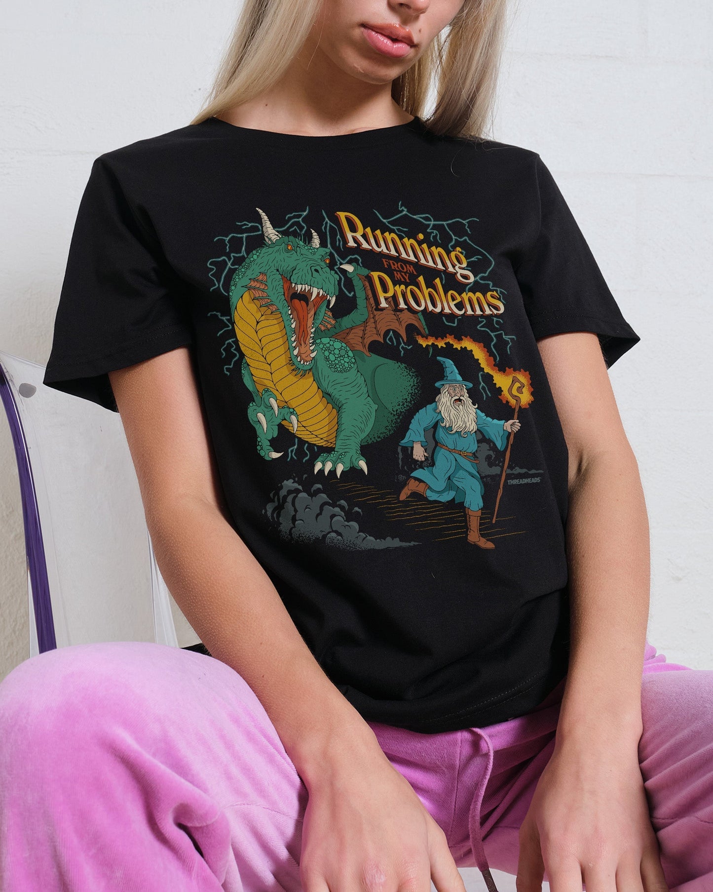 Running From My Problems Dragon Women's Tee