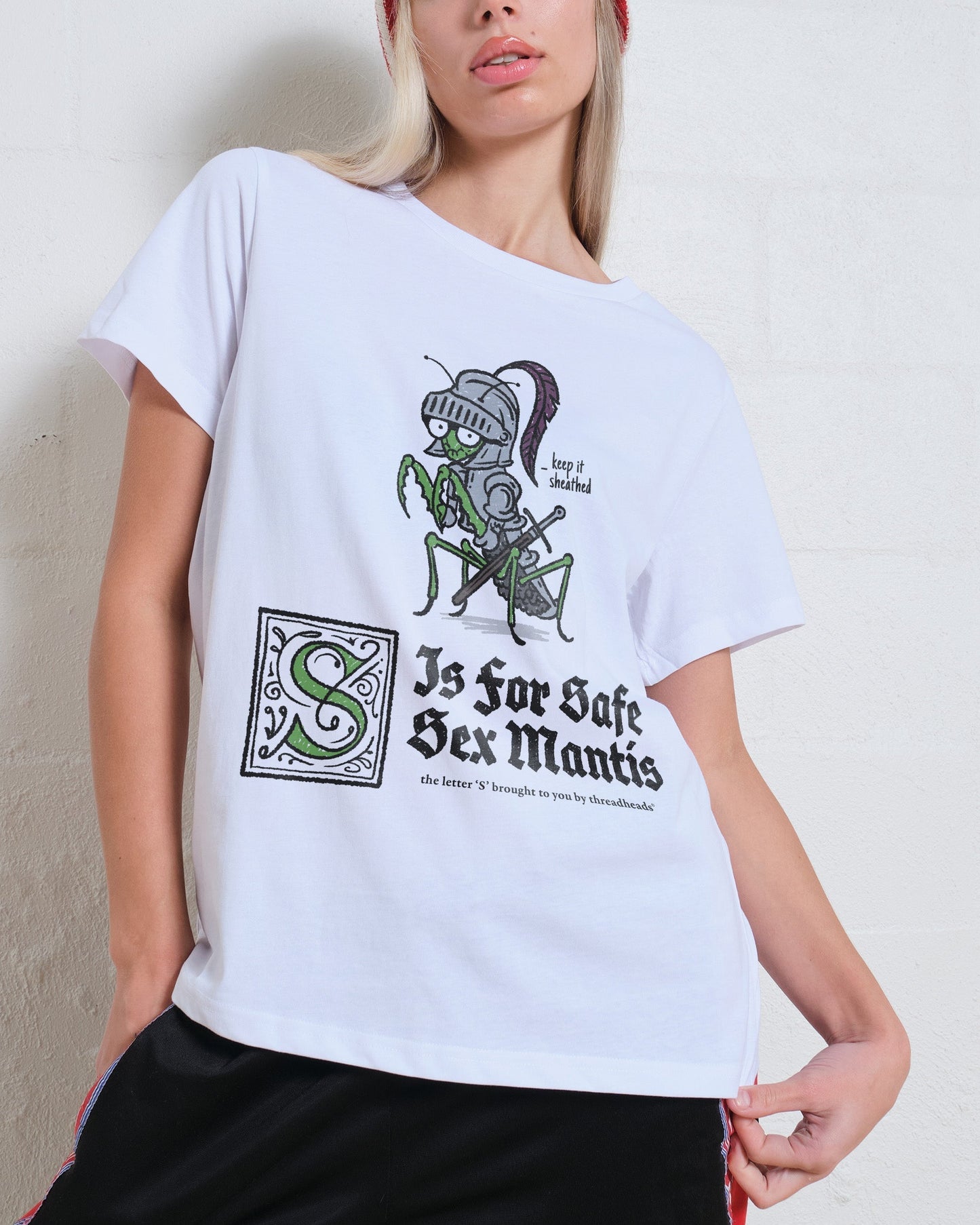 S is for Safe Sex Mantis Women's Tee