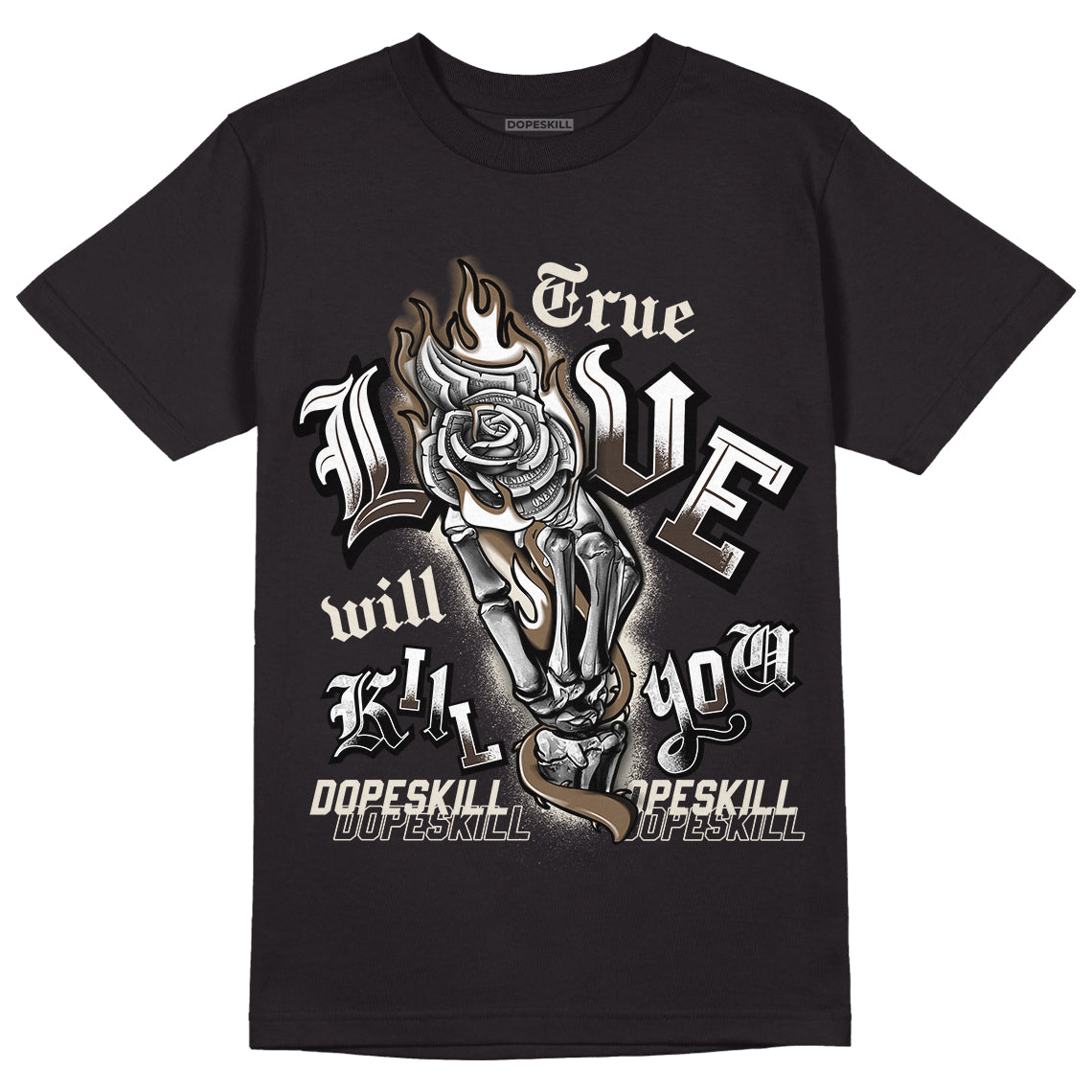 AJ 1 Low OG ‚ÄúReverse Mocha‚Äù DopeSkill T-Shirt True Love Will Kill You Graphic