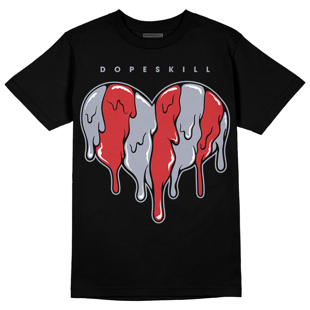 Bred Reimagined 4s DopeSkill T-Shirt Slime Drip Heart Graphic