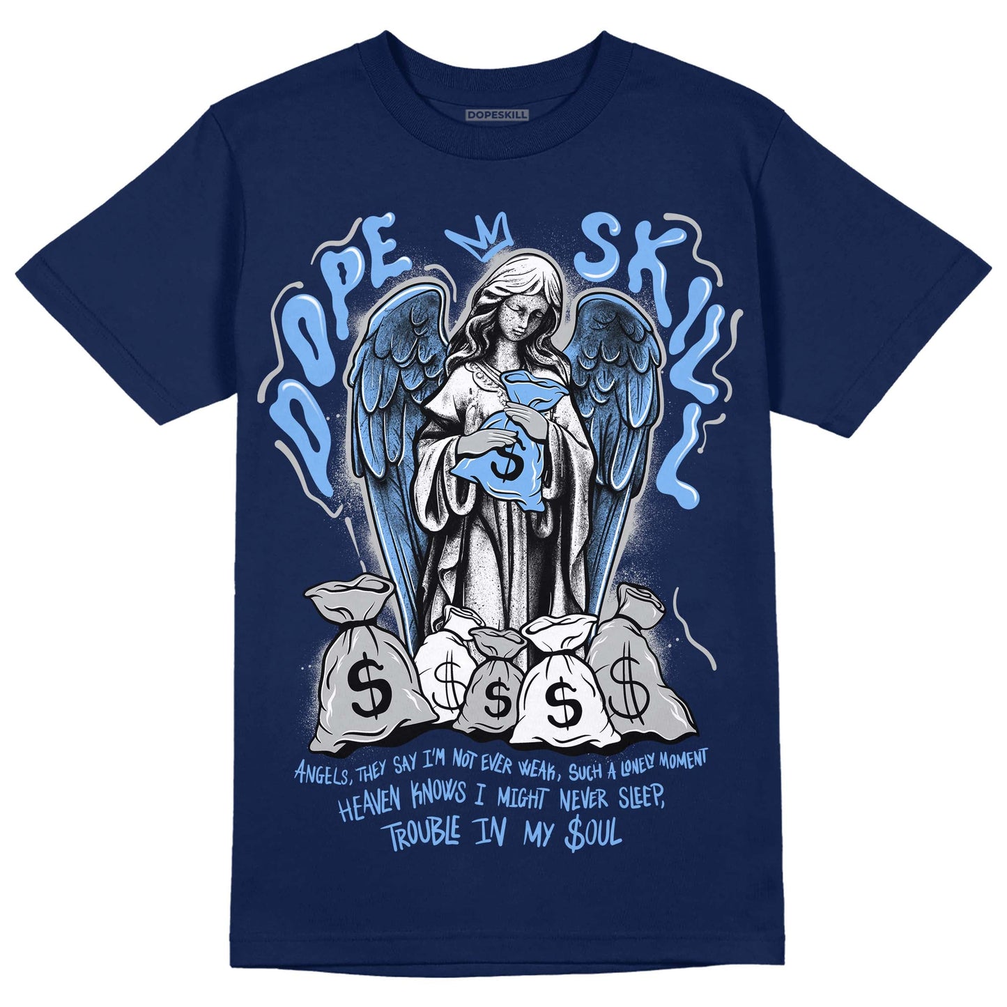 Midnight Navy 5s DopeSkill Navy T-Shirt Angels Graphic