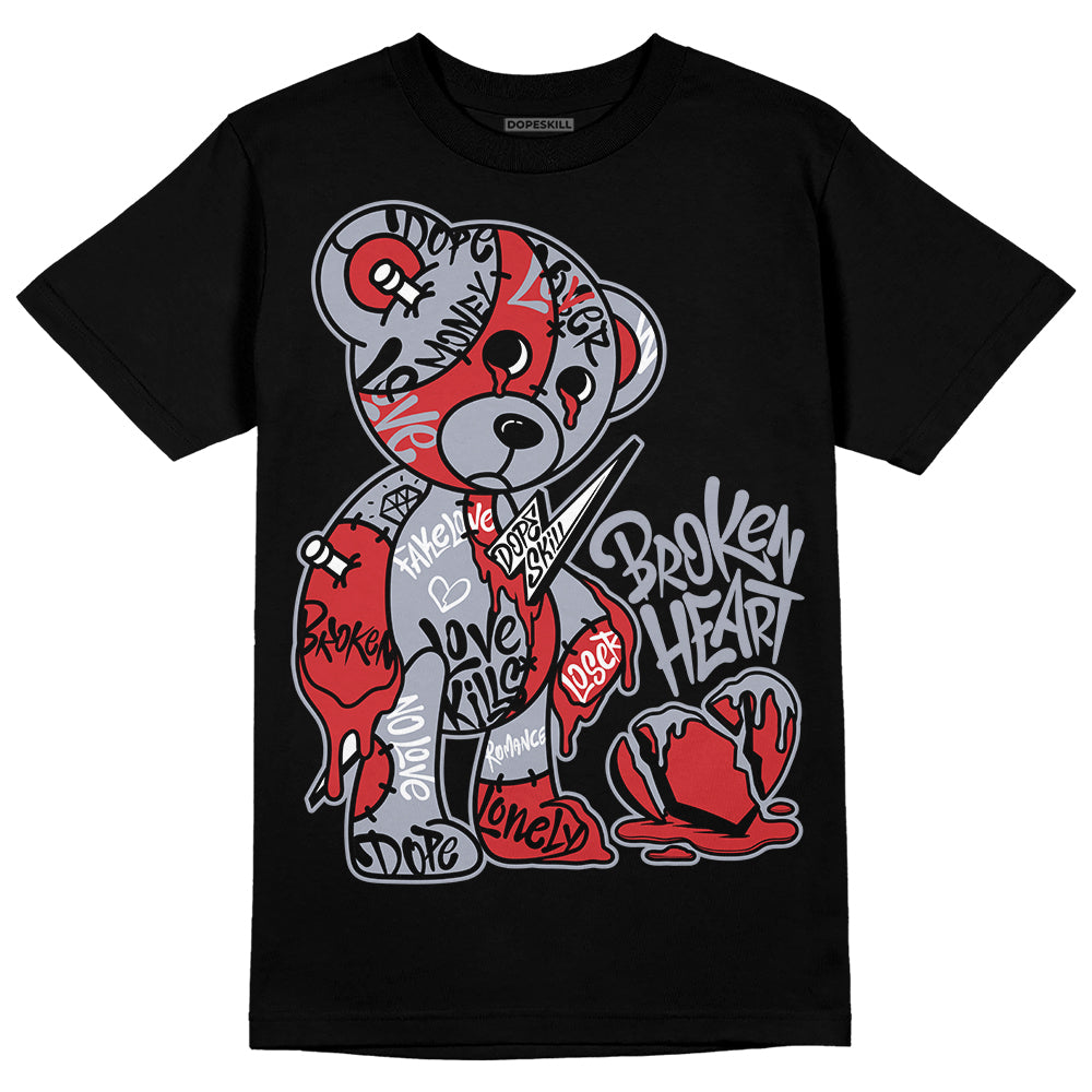 Bred Reimagined 4s DopeSkill T-Shirt Broken Heart Graphic