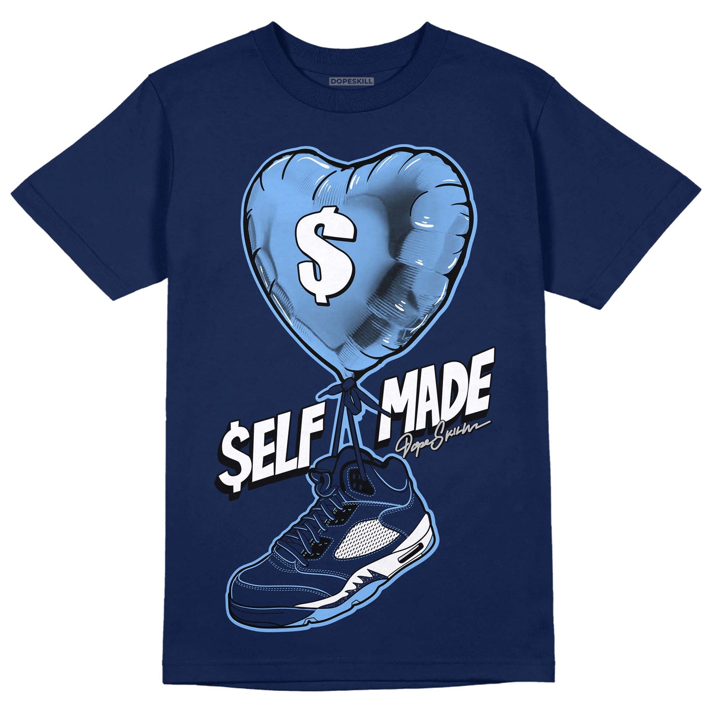 Midnight Navy 5s DopeSkill Navy T-Shirt Self Made Graphic