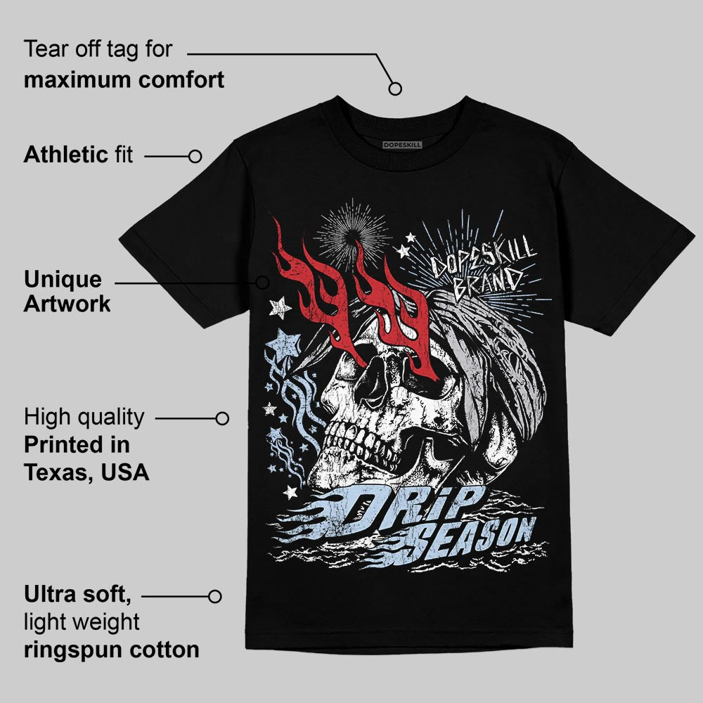 Black Metallic Reimagined 5s DopeSkill T-Shirt Drip Season Graphic