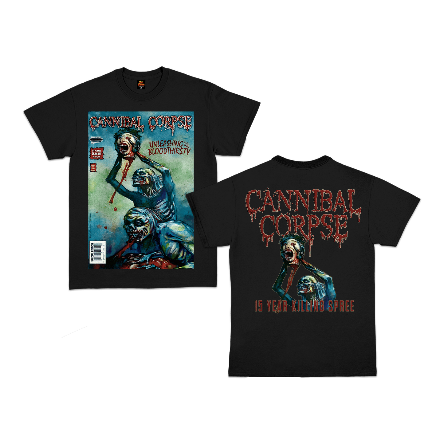 Cannibal Corpse "CANNIBAL CORPSE ‚Äú15 YEAR KILLING SPREE‚Äù TEE (LIMITED EDITION)" T-Shirt