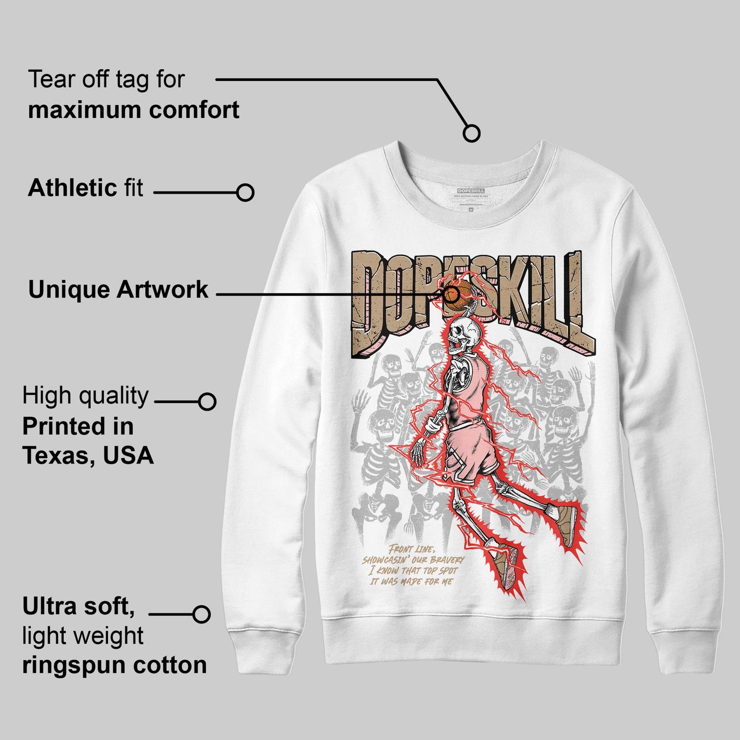 AIR FORCE 1 LINEN DopeSkill Sweatshirt Thunder Dunk Graphic