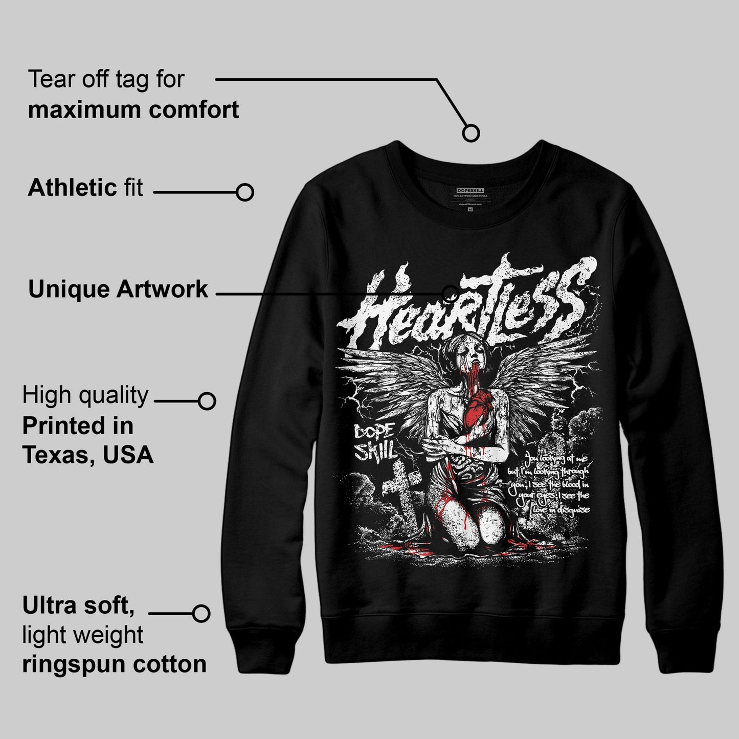 Dunk Panda White Black DopeSkill Sweatshirt Heartless Graphic
