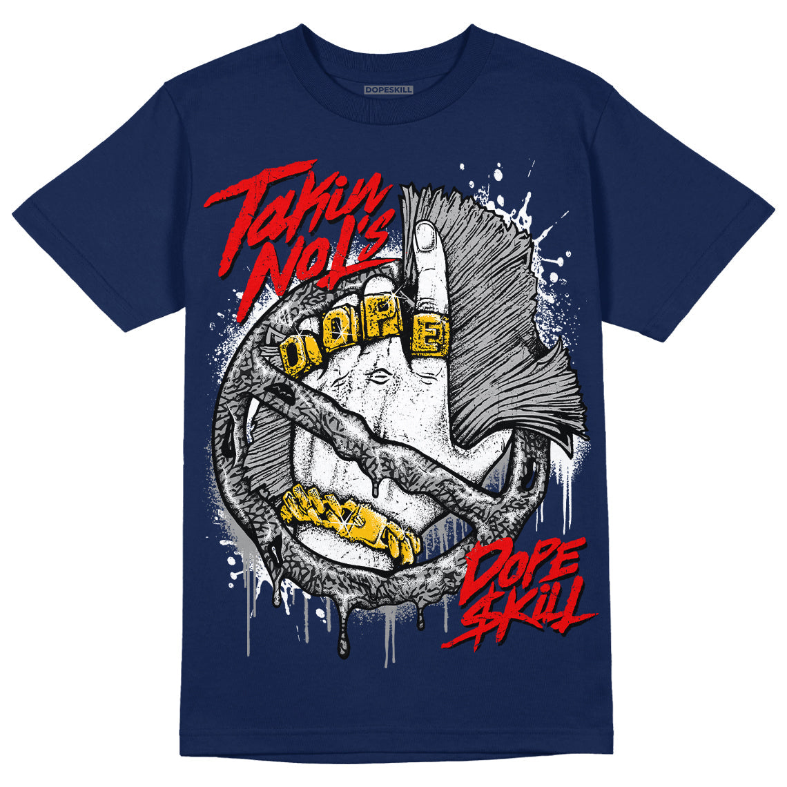Midnight Navy 3s DopeSkill Navy T-shirt Takin No L's Graphic