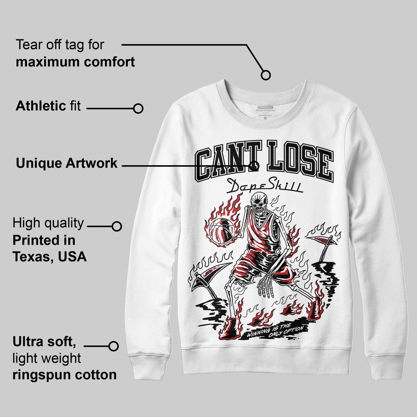 Bred 11s DopeSkill Sweatshirt Cant Lose Graphic