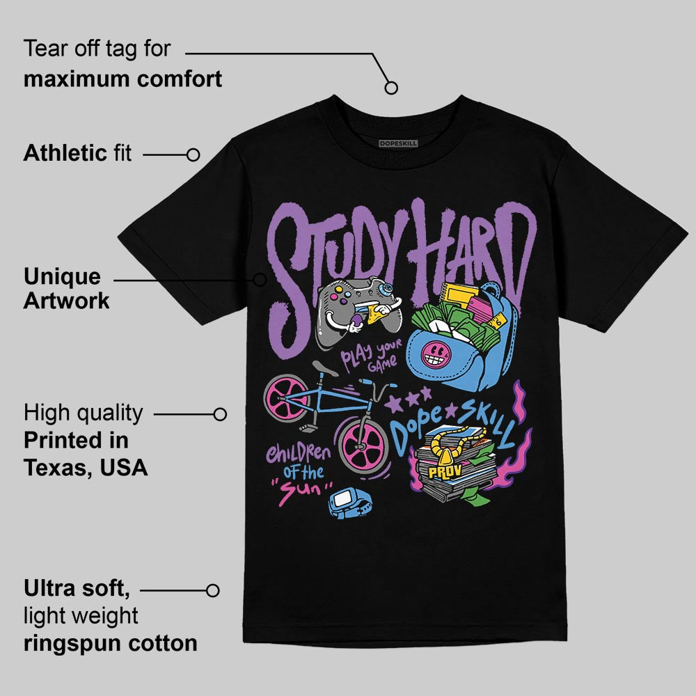 PURPLE Collection DopeSkill T-Shirt Study Hard Graphic