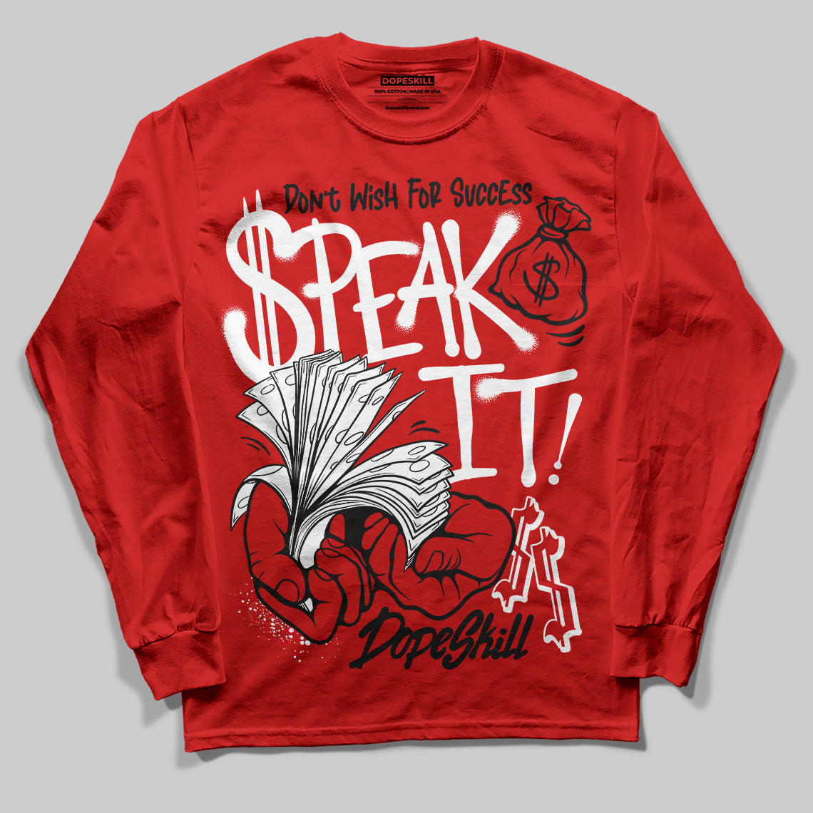 Bred Velvet 11s DopeSkill Red Long Sleeve T-Shirt Speak It Graphic