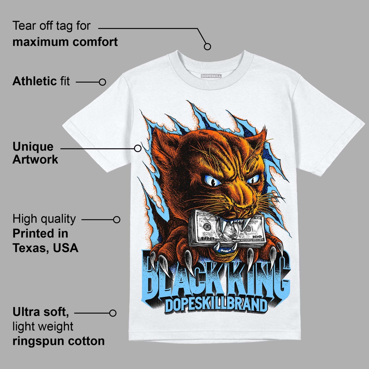 Dunk Low Futura University Blue DopeSkill T-Shirt Black King Graphic