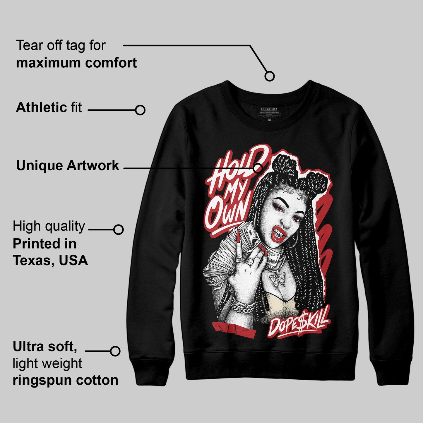 Black Toe Reimagined 1s DopeSkill Sweatshirt New H.M.O Graphic