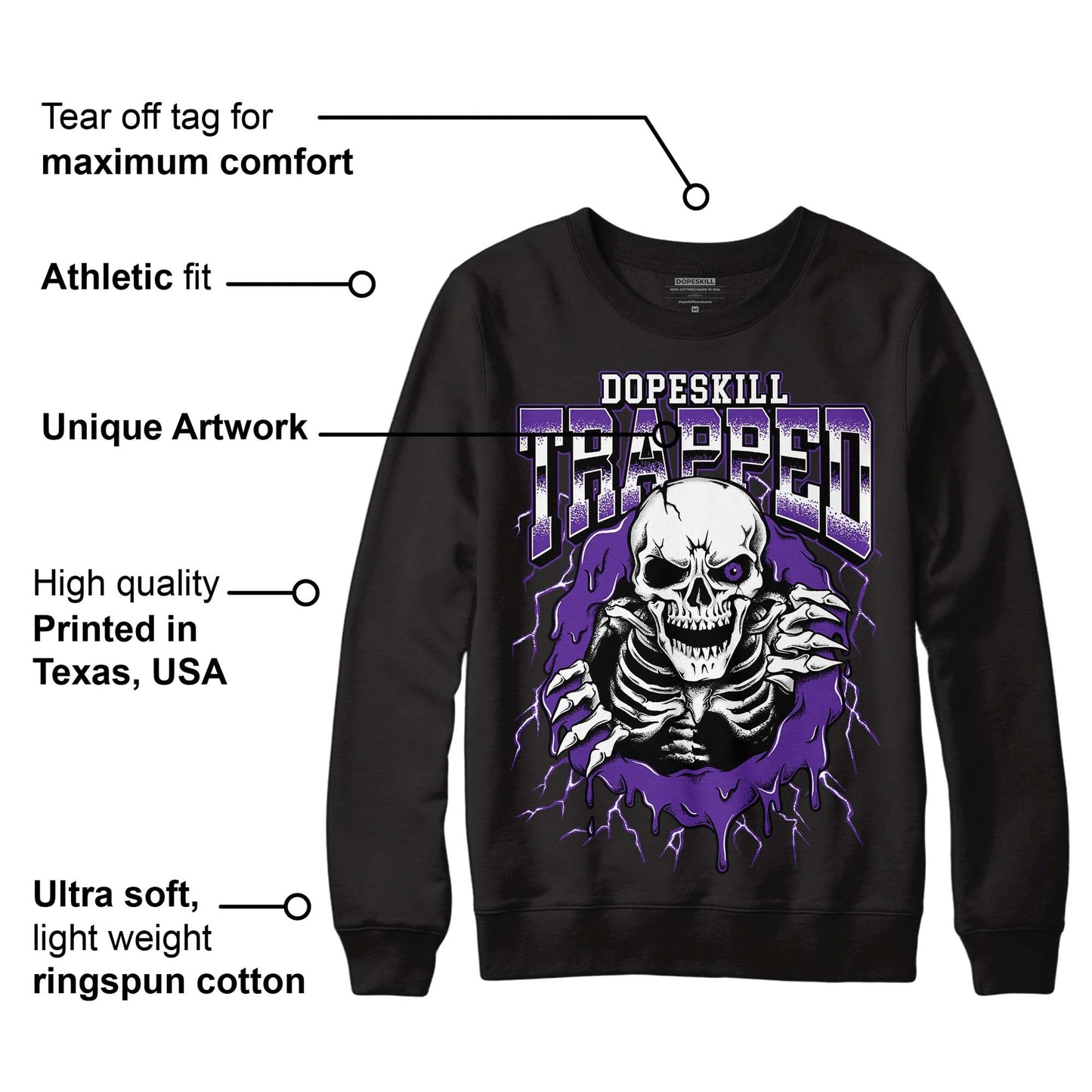 PURPLE Collection DopeSkill Sweatshirt Trapped Halloween Graphic