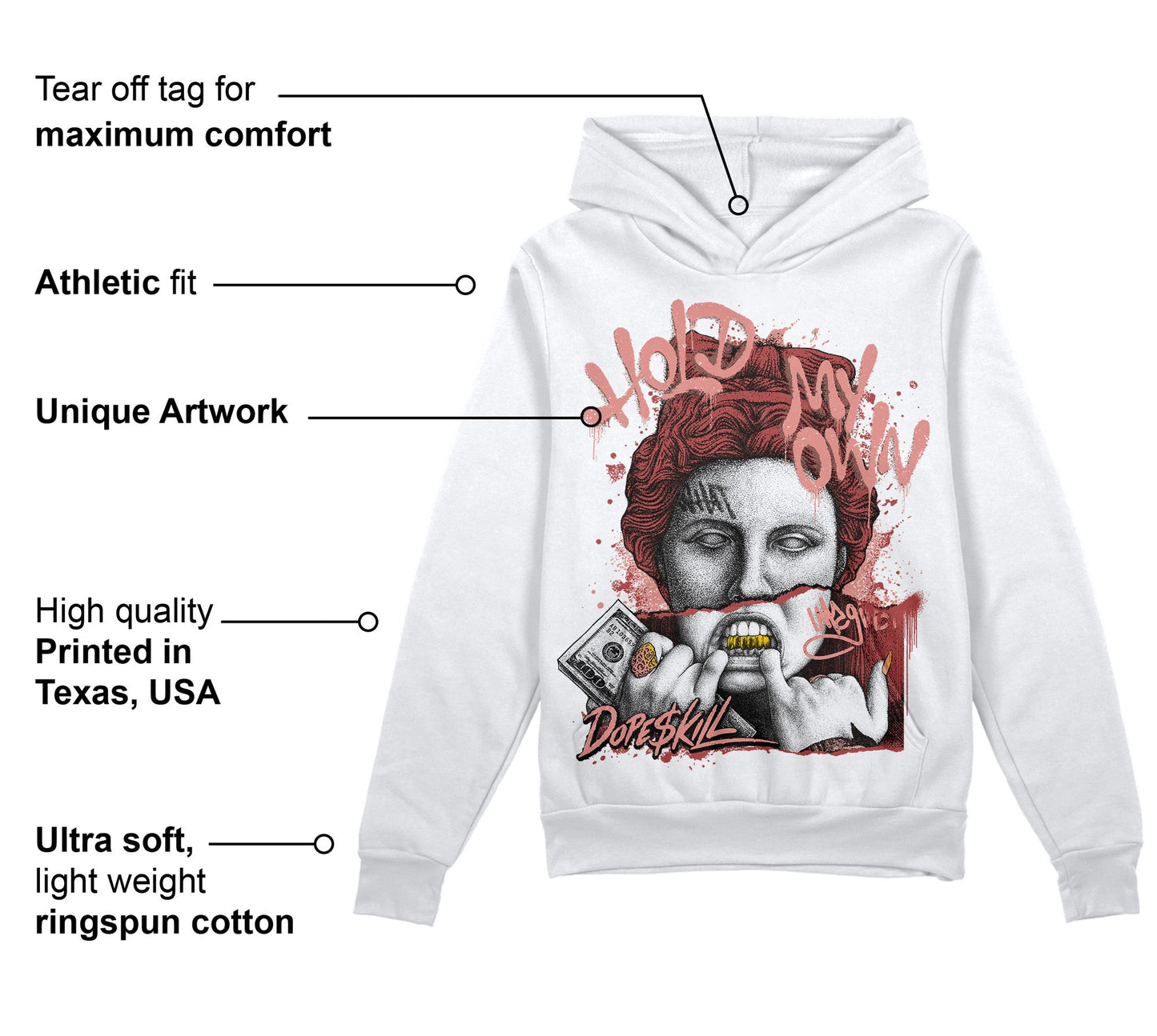 Dune Red 13s DopeSkill Hoodie Sweatshirt Hold My Own Graphic