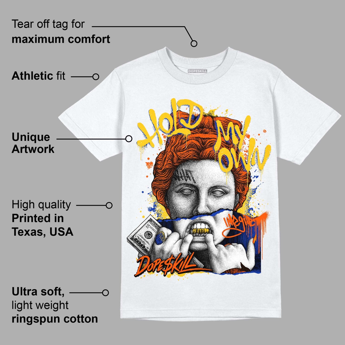 Dunk Low Futura Orange Blaze DopeSkill T-Shirt Hold My Own Graphic